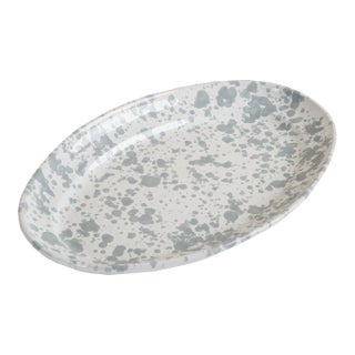 Taverna Speckled Oval Platter, Gray/White For Sale