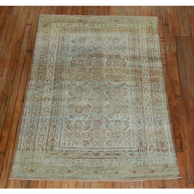 Lovely early 20th century Persian Malayer with a light blue field, accents in terracotta and brown circa 1910 Measures:...