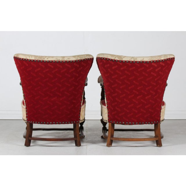 Set of Danish Art Deco Lounge Chairs in Oak, 1940s For Sale - Image 4 of 18