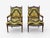French Gianni Versace Fabric Louis XVI Style Armchairs, Walnut, France, 20th C. For Sale - Image 3 of 16