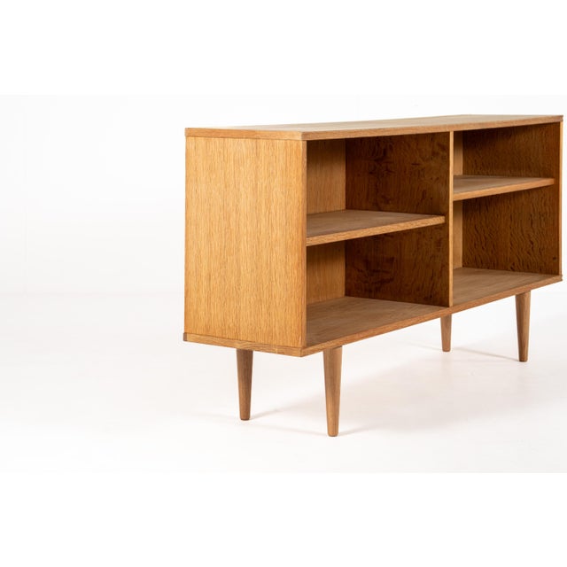 Vintage Danish Low Oak Bookcase, 1960s For Sale - Image 4 of 10
