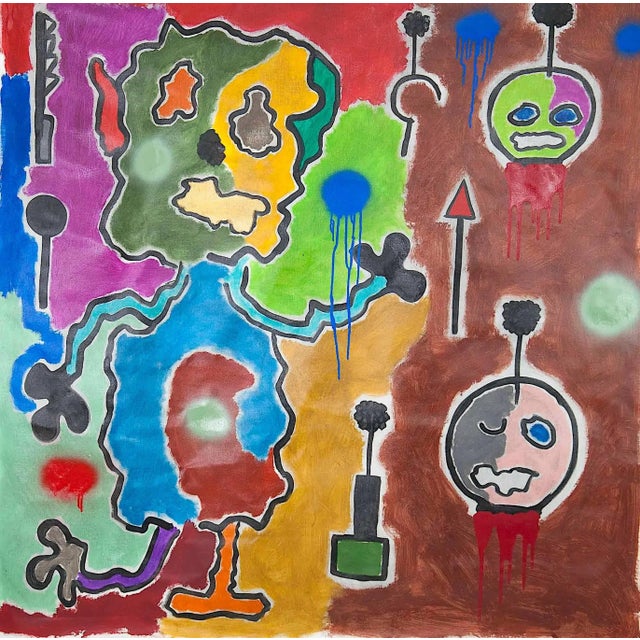 French Acrylic Street Art Style Painting For Sale - Image 8 of 8