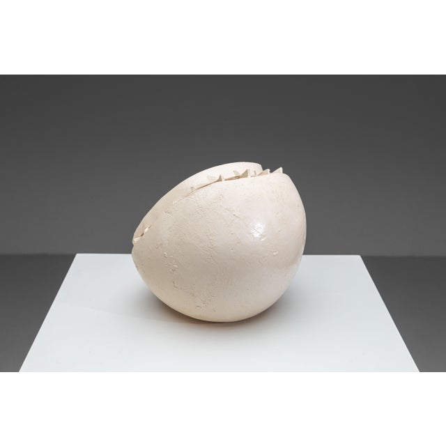 Shell Sculpture with Orange Core, 1970s, Ceramic For Sale - Image 4 of 17