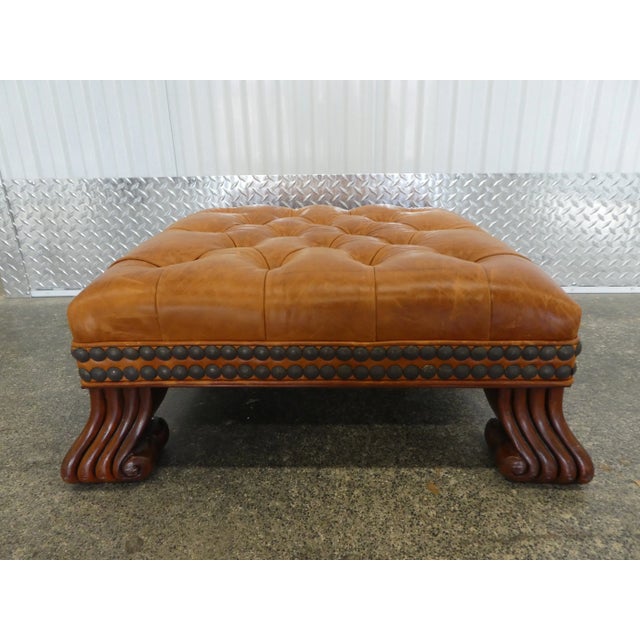 Kravet Furniture Tufted Leather Hassock / Stool Chairish