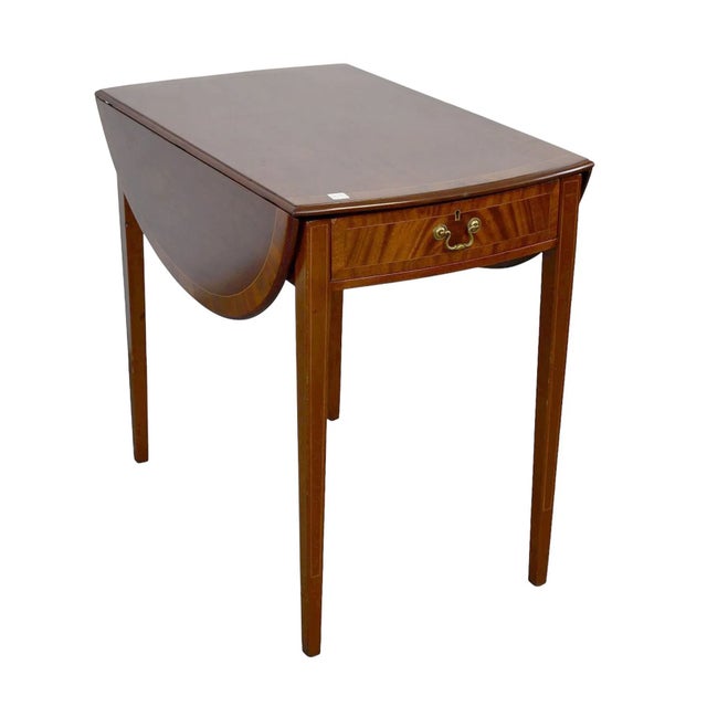 1950s Ladies Mahogany Metamorphic Leather Top Writing Desk, Drop Leaf Table For Sale - Image 12 of 13