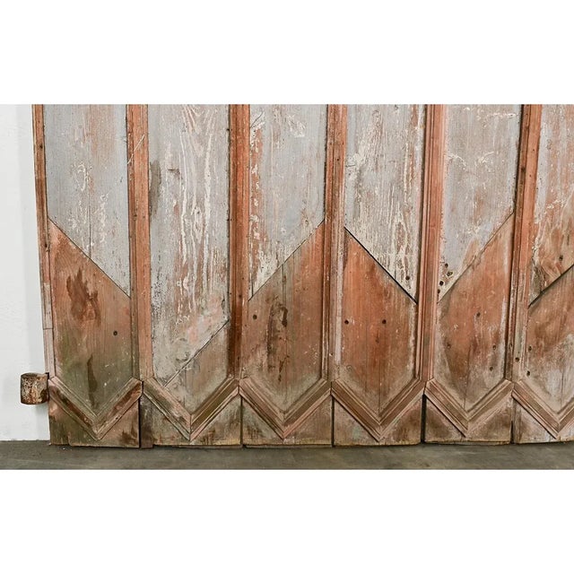 French Pair of 19th Century Painted Entry Doors For Sale - Image 12 of 12