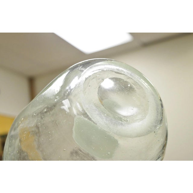 Vintage Mid Century Italian Modern Pulegoso Bubble Glass White Dimple 14" Vase For Sale - Image 13 of 15