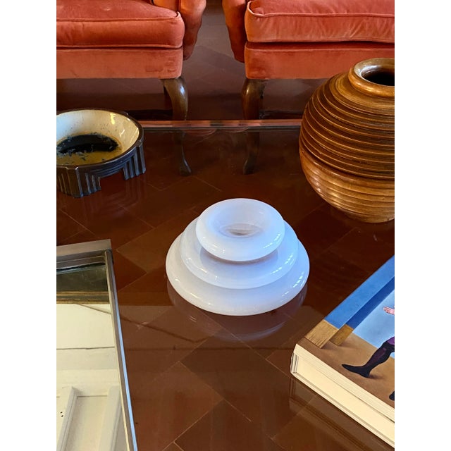 1970s "Pomeri" Cloudy Crystal Centerpiece / Vide Poche, Eleonore Peduzzi Riva, Vistosi Murano Italy, 1972 For Sale - Image 5 of 12