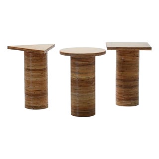 Geo Series Rattan Brass Tables For Sale