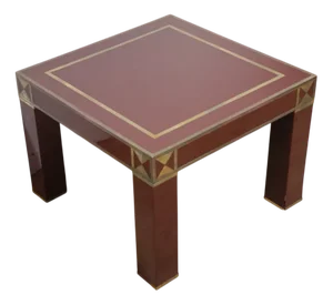 Vintage Coffee Table in Lacquered Wood and Brass by Jean-Claude Mahey, 1970s