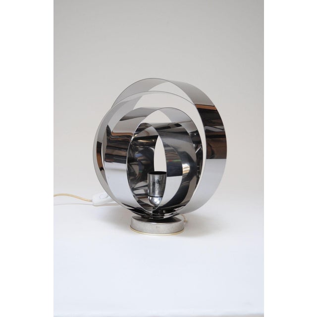 Vintage Italian Chrome Concentric Circle Armillary Table Lamp or Wall Sconce For Sale In New York - Image 6 of 12