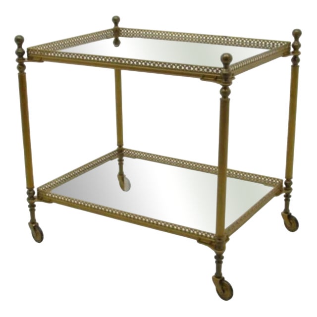 Serving Bar Cart in Brass, 1960s For Sale