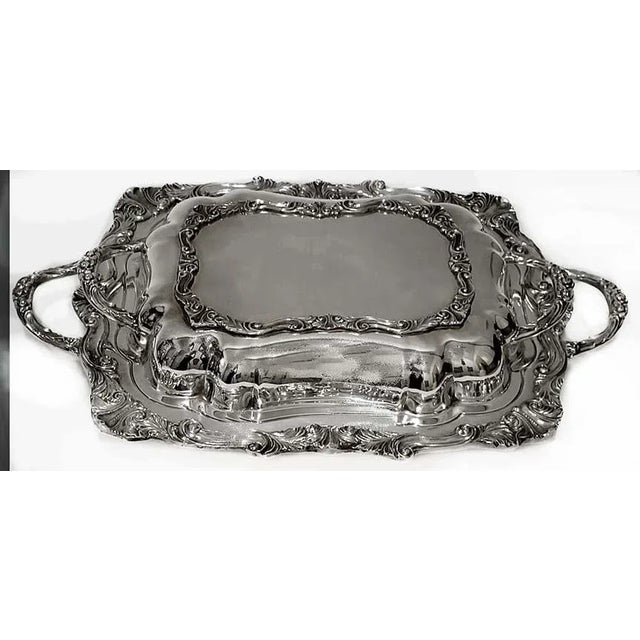 Rococo 1920s Rococo Silverplate Handled Covered Serving Dish - 2pcs For Sale - Image 3 of 5