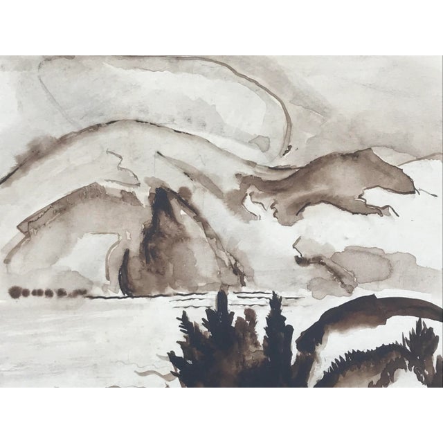 Vintage Original Watercolor Landscape by Harold Davies For Sale - Image 4 of 6