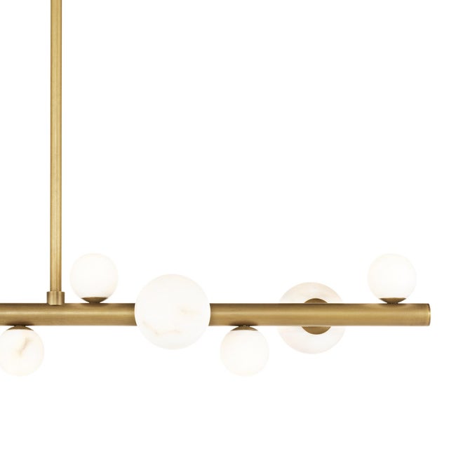 Metal Regina Andrew Styx Alabaster Orbs Chandelier, Natural Brass Finish For Sale - Image 7 of 8