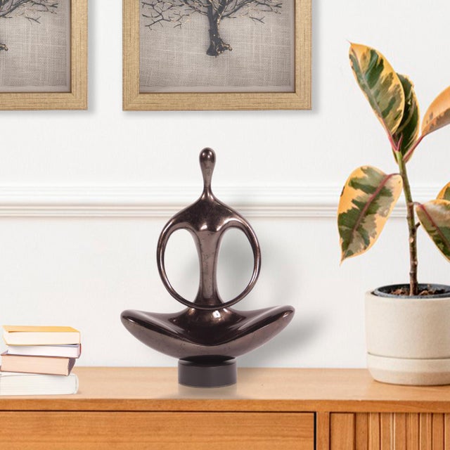 Bronze Abstract Yoga Silhouette Sculpture For Sale - Image 8 of 9