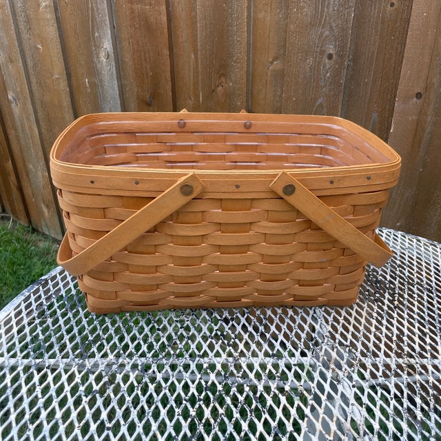 Tan Longaberger 1996 Large Market Basket For Sale - Image 8 of 10