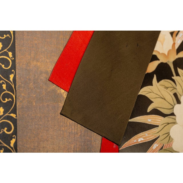 1920s Vintage Japanese Two Panel Kimono Screen For Sale - Image 4 of 11