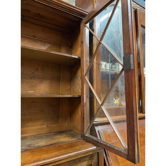 Antique Mahogany Bookcase on Cupboard, 1890s, in Good conditions. Designed before 1890