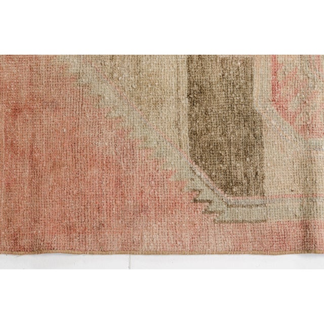 Vintage Pale Orange and Beige Runner Rug For Sale - Image 10 of 11