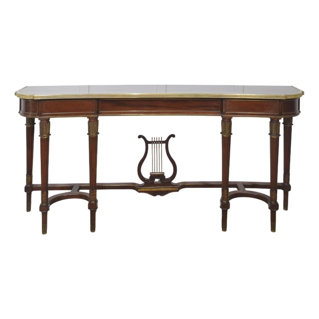 Long French Empire Revival Style Console Table in Mahogany, 1890s For Sale