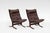 Highback Siesta Chairs in Dark Brown Leather and Plywood by Ingmar Relling for Westnofa, 1960s, Set of 2 For Sale - Image 6 of 6