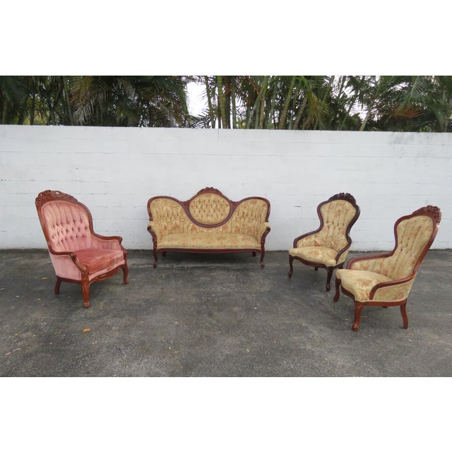 Mid 20th Century Victorian Kimball Carved Solid Mahogany Sofa Couch 6219 For Sale - Image 18 of 18