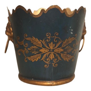 Vintage French Tole Cache Pot For Sale