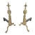 Late 18th Century Pair of French Claw Foot Fleur D Elise Finial Brass Andirons For Sale