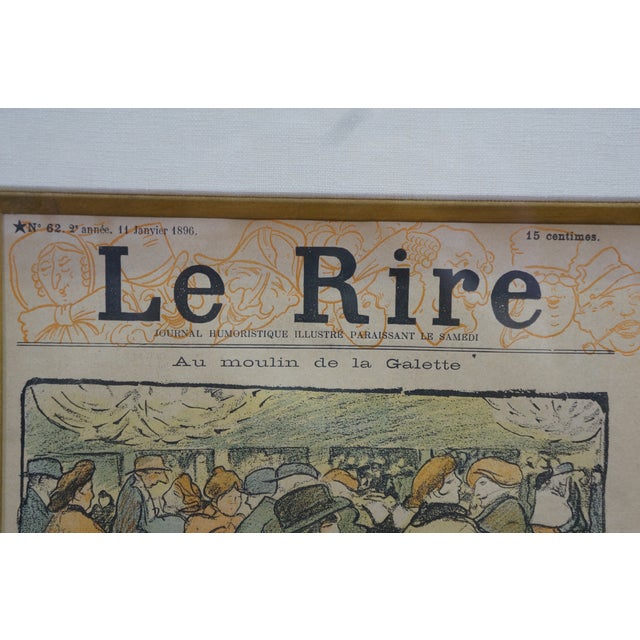 4 Antique Le Rire French Belle Epoque Satirical Comic Journal Framed Art 20" For Sale - Image 9 of 18