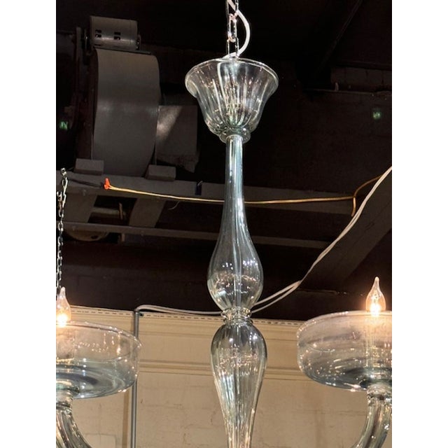 2000 - 2009 Murano 8-Arm Fontana Green Chandelier For Sale - Image 5 of 7