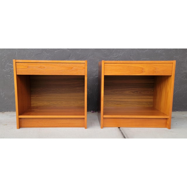 Teak Danish Modern Night Stands - A Pair For Sale - Image 14 of 14