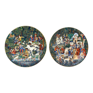 1970s French Limoges La Chasse À La Licorne Limited Edition Haviland Plates, a Pair