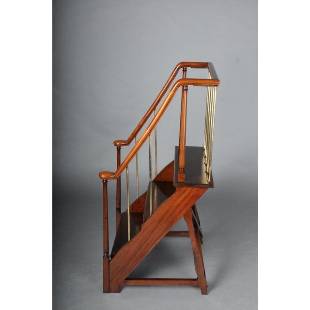 English Library Ladder in Mahogany, 20th Century For Sale - Image 4 of 18