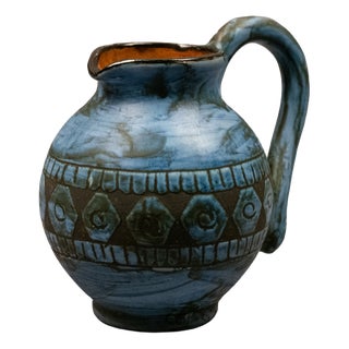 Glazed Earthenware Pitcher by Jérôme Massier Fils / Alain Maunier, Vallauris, France, 1960-1980 For Sale