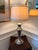Stiffel Brushed Nickel / Pewter-Tone Modern Classic Table Lamp With Custom Nailhead Linen Shade For Sale In Charleston - Image 6 of 6