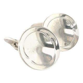 1990s Pair of Georg Jensen Estate Sterling Silver Cufflinks 15.1 Grams For Sale