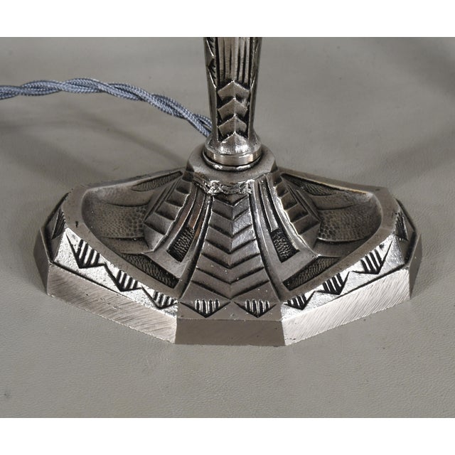 Maynadier Pair of French Art Deco Stepped Geometric Table Lamps - 1930s For Sale - Image 11 of 14
