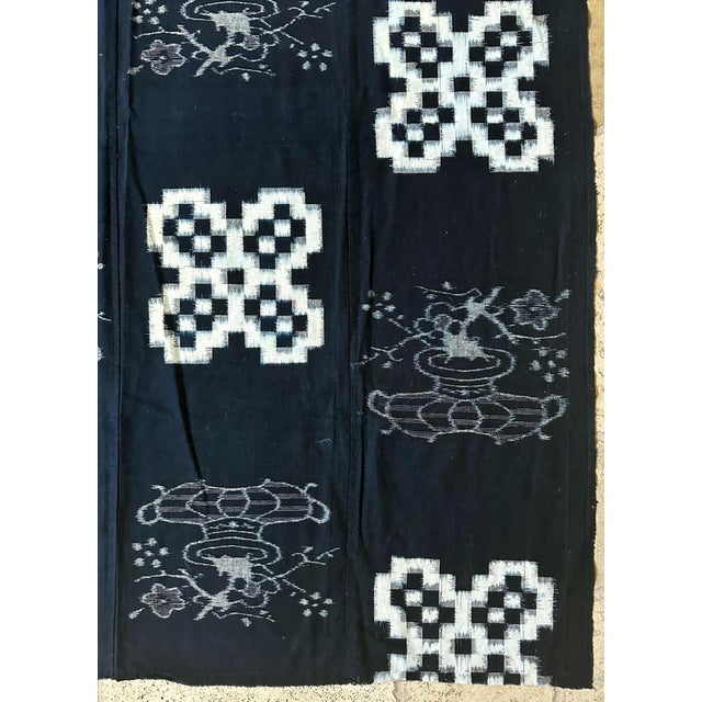 Textile Japanese Textile Panel Double Ikat Kasuri Futon Cover For Sale - Image 7 of 12