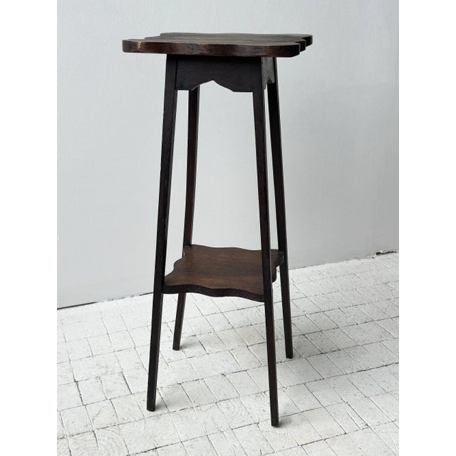 Brown Vintage Undulating Edge Tiered Side Table, Circa 1940s For Sale - Image 8 of 14