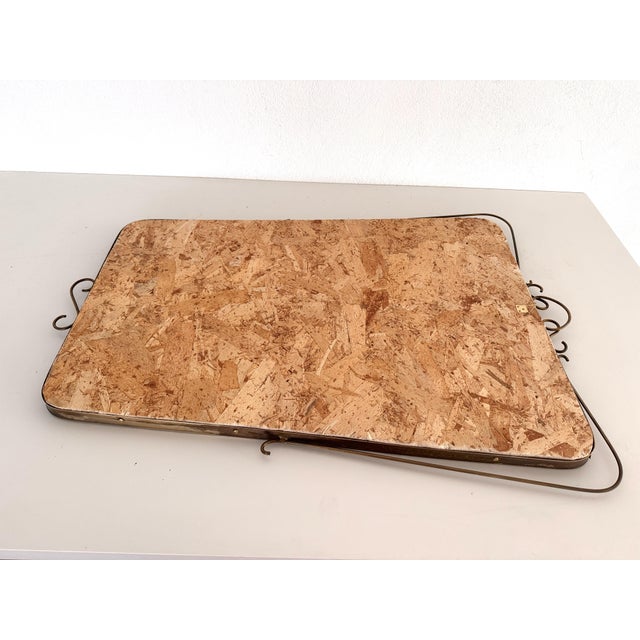 Large Mid-Century Italian Wall Mirror with Brass Frame, 1950s For Sale - Image 15 of 18