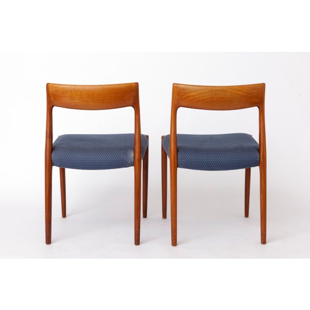 Model 77 Dining Chairs in Teak by Niels Otto Møller for J.L. Møllers, 1960s, Set of 2 For Sale - Image 9 of 10