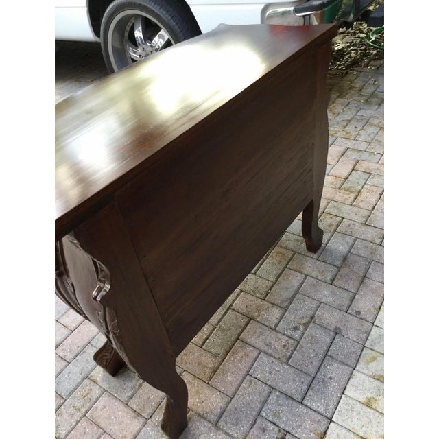 Brown Vintage Rococo-Style Carved Wood Chest For Sale - Image 8 of 8