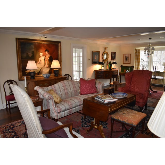 18th Century 18th Century Chippendale Sofa With a Silk Blend Damask Cover For Sale - Image 5 of 11