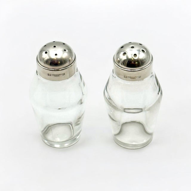 1960s Mid-Century Modern French Condiment Set in Silver Plate and Crystal Glass from Christofle, 1950s, Set of 5 For Sale - Image 5 of 11