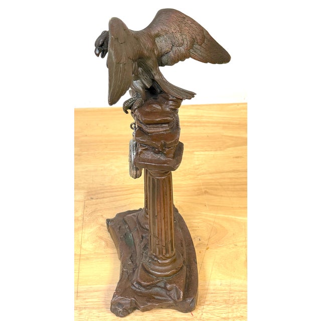19th-Century French/ Italian Neoclassical Cast Bronze Eagle Pocket Watch Holder For Sale - Image 9 of 18