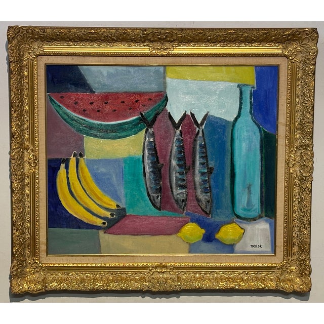 Abstract Still Life Painting 'Tres Pescados' by California Artist Jonathan Taylor For Sale - Image 3 of 6