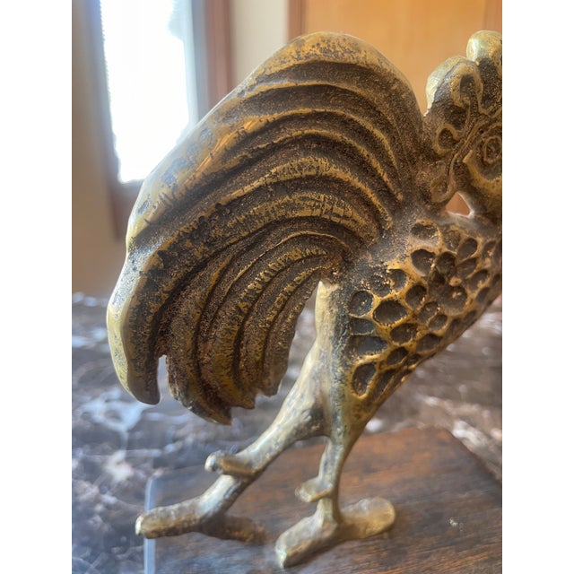 Contemporary Rooster Sculpture in Brass For Sale - Image 6 of 8