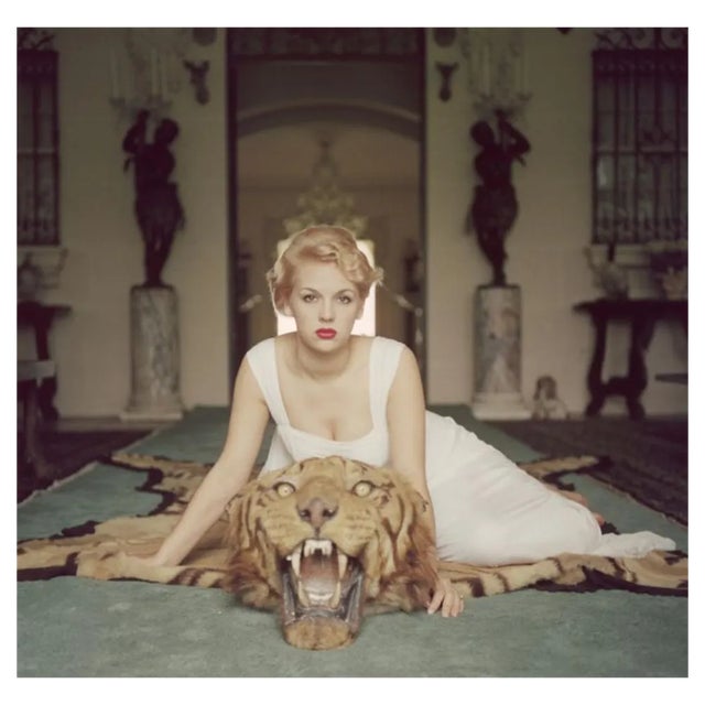 Slim Aarons, Beauty and the Beast, Estate Stamped Photographic Print, 1959 / 2020s For Sale