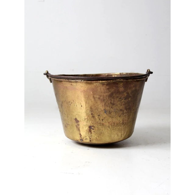 Antique E. Miller Brass Hearth Pot For Sale - Image 4 of 13